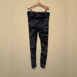 Tuff Athletics Kids Leggings in Black and Gray Camo